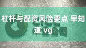 杠杆与配资风险要点 早知道 vg